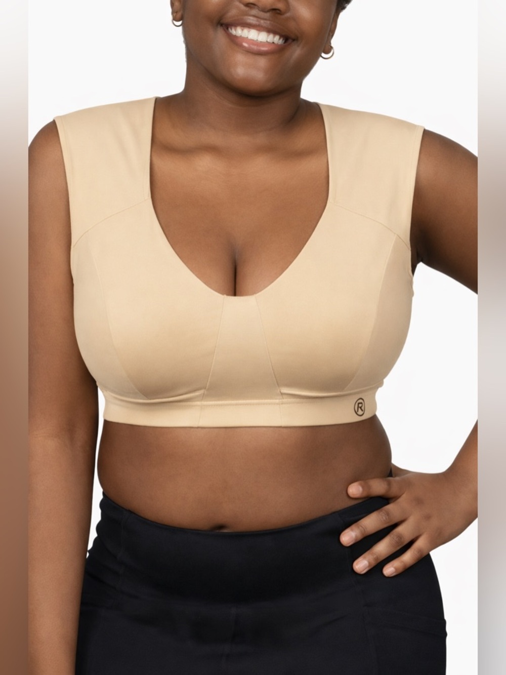 NWT KINFLYTE Freedom Bra Eco Jersey Sand Dune Tshirt Posture Support bra